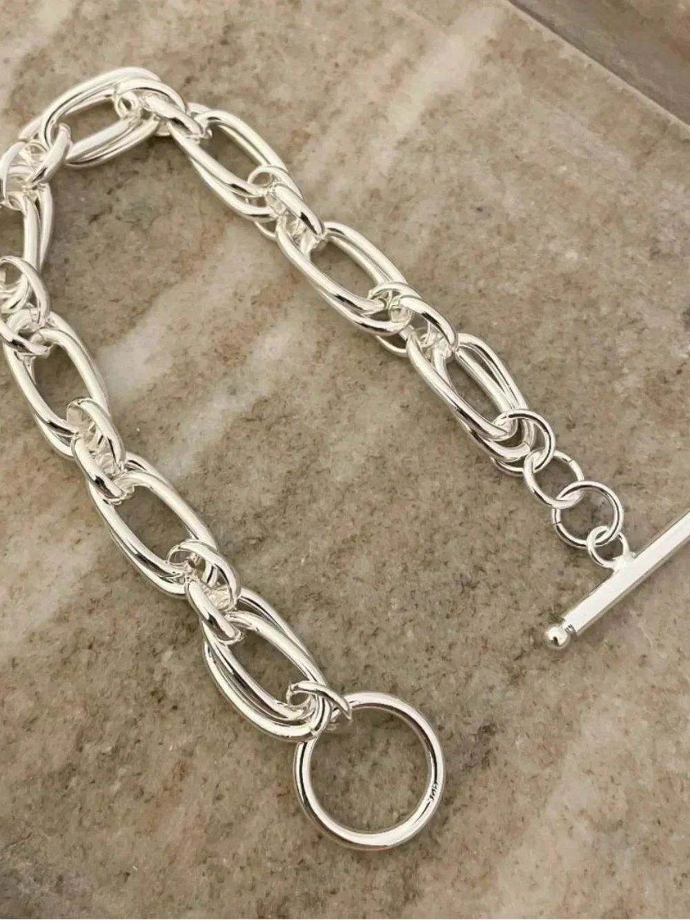 925 Sterling Silver Chunky Chain Link Bracelet Silver Large Link Bracelet